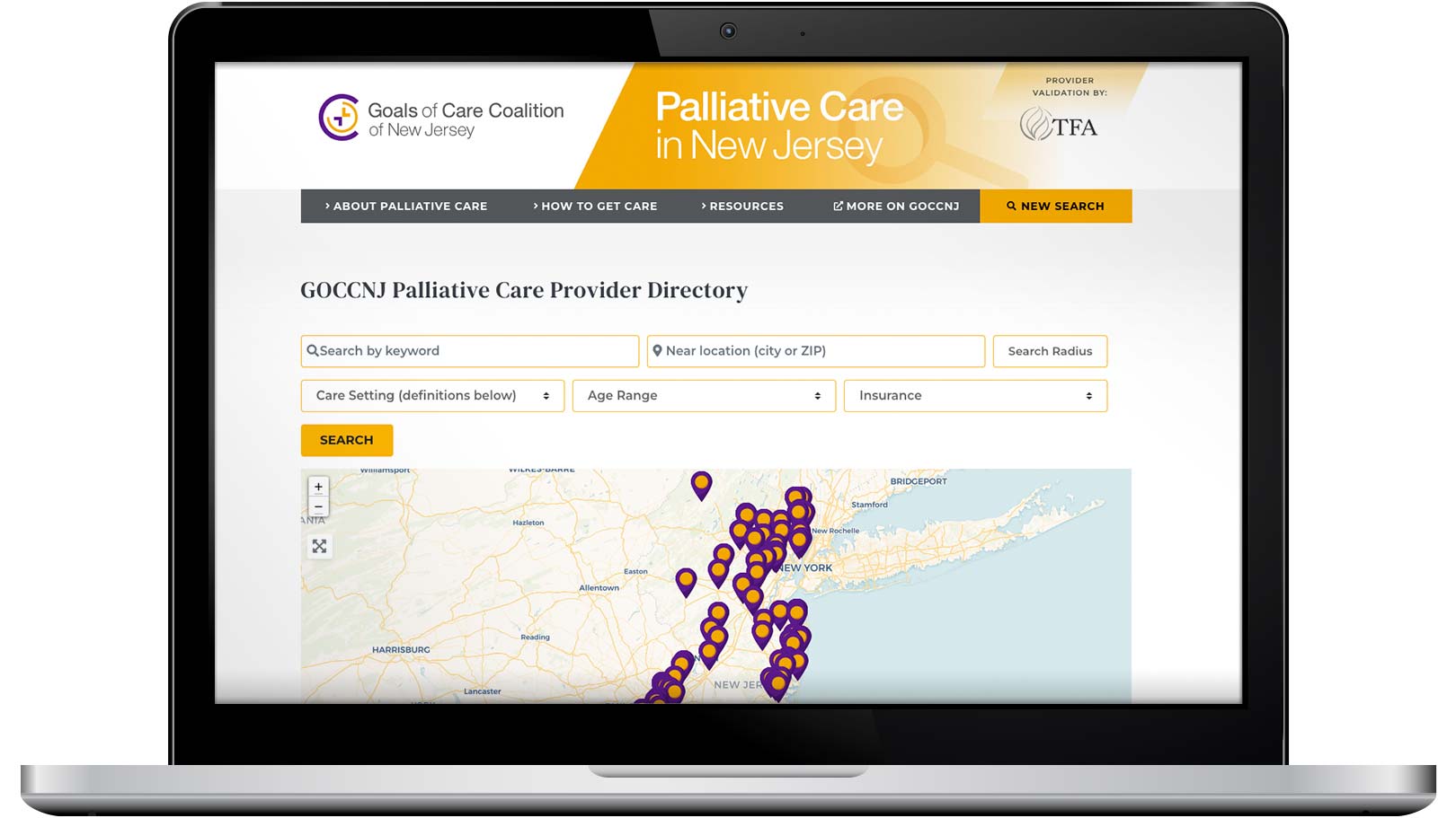 GOCCNJ Palliative Care Directory microsite